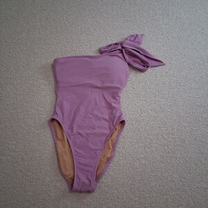 J.crew Pink One piece Swimsuit  One Shoulder Coqutte GirlhoodCore Barbie Sz 0